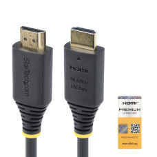 StarTech.com 15ft (4.5m) Premium Certified High Speed HDMI Cable, 4K 60Hz/1440p 144Hz, HDR10/HDCP 2.2/ARC, 18Gbps, UHD HDMI 2.0 Cord for TV/Monitor/Display, TPE Jacket