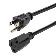 StarTech.com 15ft (4.5m) Heavy Duty Extension Cord, NEMA 5-15R to NEMA 5-15P Black Extension Cord, 15A 125V, 14AWG, Heavy Gauge Extension Power Cable, NEMA 5-15R to NEMA 5-15P AC Power Cord
