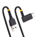 StarTech.com 1ft (30cm) USB A to C Charging Cable Right Angle - Heavy Duty Fast Charge USB-C Cable - Black USB 2.0 A to Type-C - Rugged Aramid Fiber - 3A - USB Charging Cord