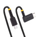 StarTech.com 6in (15cm) USB C Charging Cable Right Angle - 60W PD 3A - Heavy Duty Fast Charge USB-C Cable - Black USB 2.0 Type-C - Rugged Aramid Fiber - Short USB Charging Cord