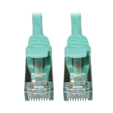 Tripp Lite N262-S25-AQ Cat6a 10G Snagless Shielded Slim STP Ethernet Cable (RJ45 M/M), PoE, Aqua, 25 ft. (7.6 m)