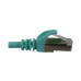 Tripp Lite N262-S15-AQ Cat6a 10G Snagless Shielded Slim STP Ethernet Cable (RJ45 M/M), PoE, Aqua, 15 ft. (4.6 m)