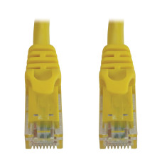 Tripp Lite N261-001-YW Cat6a 10G Snagless Molded UTP Ethernet Cable (RJ45 M/M), PoE, Yellow, 1 ft. (0.3 m)