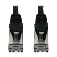Tripp Lite N262-S01-BK Cat6a 10G Snagless Shielded Slim STP Ethernet Cable (RJ45 M/M), PoE, Black, 1 ft. (0.3 m)