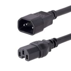 StarTech.com 10ft (3m) Heavy Duty Extension Cord, C14 to C15 Extension Cord, 15A 125V, 14AWG, Heavy Gauge Power Extension Cable, Heavy Duty AC Power Cord