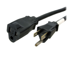 StarTech.com 15ft (4.5m) Power Extension Cord, NEMA 5-15R to NEMA 5-15P Black Extension Cord, 13A 125V, 16AWG, Outlet Extension Power Cable, NEMA 5-15R to NEMA 5-15P AC Computer Power Cord - UL Listed