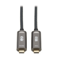 Tripp Lite U420F-10M-D321 USB-C AOC Cable (M/M) - USB 3.2 Gen 2 (10 Gbps) Plenum-Rated Fiber Active Optical Cable - Data Only, Backward Compatible, Black, 10 m (33 ft.)