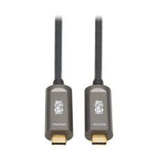 Tripp Lite U420F-30M-V USB-C to USB-C Plenum-Rated Fiber Active Optical Cable (AOC) - 4K 60 Hz, HDR, 4:4:4, M/M, Black, 30 m (98 ft.)