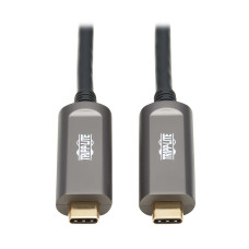 Tripp Lite U420F-20M-D3 USB-C AOC Cable (M/M) - USB 3.2 Gen 2 (10 Gbps) Plenum-Rated Fiber Active Optical Cable - Data Only, Black, 20 m (66 ft.)