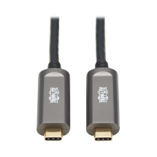 Tripp Lite U420F-15M-D3 USB-C AOC Cable (M/M) - USB 3.2 Gen 2 (10 Gbps) Plenum-Rated Fiber Active Optical Cable - Data Only, Black, 15 m (49 ft.)
