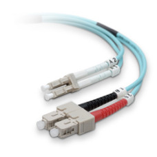 Belkin LC/SC 50/125µm 10Gb 3m fibre optic cable OM3 Blue