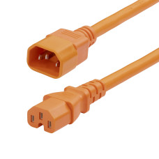 StarTech.com 6ft (1.8m) Heavy Duty PDU Power Cord, IEC 60320 C14 to IEC 60320 C15, 15A 250V, 14AWG, Orange PDU Power Cable, C14 to C15 Heavy Gauge AC Power Cord - UL Listed Components