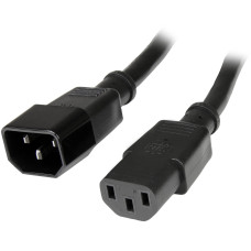 StarTech.com 10ft (3m) Heavy Duty Extension Cord, IEC 320 C14 to IEC 320 C13 Black Extension Cord, 15A 125V, 14AWG, Heavy Gauge Power Extension Cable, IEC 320 C14 to IEC 320 C13 AC Power Cord - UL Listed