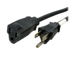 StarTech.com 10ft (3m) Heavy Duty Extension Cord, NEMA 5-15R to NEMA 5-15P Black Extension Cord, 15A 125V, 14AWG, Heavy Gauge Power Extension Cable, NEMA 5-15R to NEMA 5-15P AC Power Cord - UL Listed
