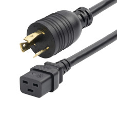 StarTech.com 6ft (1.8m) Heavy Duty Extension Cord, Twist-Lock NEMA L6-20P to IEC 60320 C19, 20A 250V, 12AWG, Black Extension Cable, Heavy Gauge Power Cable - UL Listed Components