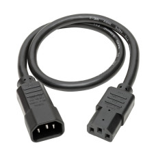 Tripp Lite P005-18N Heavy-Duty PDU Power Cord, C13 to C14 - 15A, 250V, 14 AWG, 1.5 ft. (0.45 m), Black