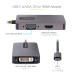 StarTech.com USB C Video Adapter, USB C to HDMI DVI VGA Adapter, Up to 4K 60Hz, Aluminum, Multiport Video Display Adapter, Thunderbolt 3 / 4 Compatible, USB Type C Travel Adapter