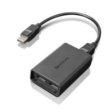 Lenovo DisplayPort to Dual-DisplayPort Monitor Cable USB cable USB A Black