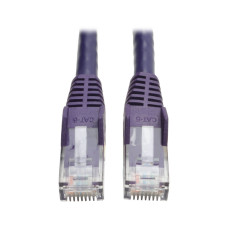 Tripp Lite N201-003-PU Cat6 Gigabit Snagless Molded (UTP) Ethernet Cable (RJ45 M/M), PoE, Purple, 3 ft. (0.91 m)