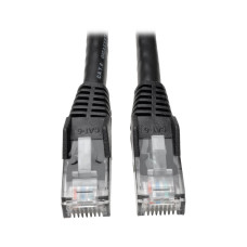 Tripp Lite N201-100-BK Cat6 Gigabit Snagless Molded (UTP) Ethernet Cable (RJ45 M/M), PoE, Black, 100 ft. (30.5 m)