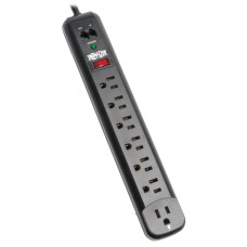 Tripp Lite TLP76RBTEL surge protector Black 7 AC outlet(s) 120 V 1.8 m