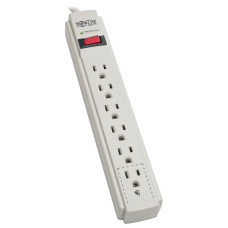 Tripp Lite Protect It! 6-Outlet Surge Protector, 8-ft. Cord, 990 Joules, Low-Profile Right-Angle 5-15P plug