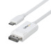 StarTech.com 6.6ft (2m) USB-C to DisplayPort 1.2 Cable 4K 60Hz, Bidirectional DP to USB-C / USB-C to DP Reversible Adapter Cable, Thunderbolt Compatible, White