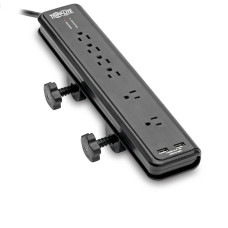 Tripp Lite TLP606DMUSB surge protector Black 6 AC outlet(s) 120 V 1.83 m