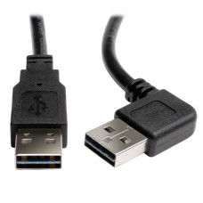 Tripp Lite UR020-003-RA Universal Reversible USB 2.0 Cable (Right/Left-Angle Reversible A to Reversible A M/M), 3 ft. (0.91 m)