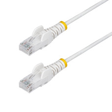 StarTech.com 10ft White Slim CAT6 Ethernet Cable, Snagless, 100W PoE, UTP, LSZH, 28AWG Bare Copper Wire, Slim RJ45 Network Patch Cord w/Strain Reliefs, Fluke Tested