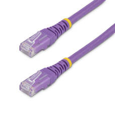 StarTech.com 10ft CAT6 Ethernet Cable - Purple CAT 6 Gigabit Ethernet Wire -650MHz 100W PoE RJ45 UTP Molded Network/Patch Cord w/Strain Relief/Fluke Tested/Wiring is UL Certified/TIA