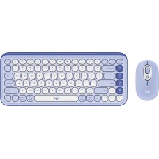 Logitech POP Icon Combo keyboard Mouse included Universal Bluetooth QWERTY English Lilac, White