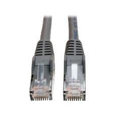 Tripp Lite N201-050-GY-P Cat6 Gigabit Snagless Molded Plenum-Rated (UTP) Ethernet Cable, (RJ45 M/M), PoE, Gray, 50 ft. (15.24 m)