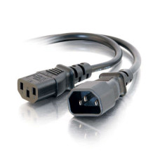 C2G 4ft Computer 18 AWG Power Cord Extension Black 1.21 m C14 coupler
