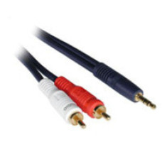 C2G 50ft Velocity™ 3.5mm Stereo M / Dual RCA M Y-Cable audio cable 15.25 m 2 x RCA Blue