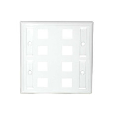 C2G 8-Port Multimedia Keystone Wall Plate - White