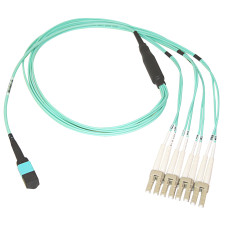 Belkin OM3 MTP - 4x LC, 2m fibre optic cable Turquoise
