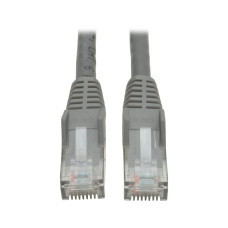 Tripp Lite N201-002-GY Cat6 Gigabit Snagless Molded (UTP) Ethernet Cable (RJ45 M/M), PoE, Gray, 2 ft. (0.61 m)