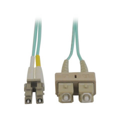Tripp Lite N816-15M 10Gb Duplex Multimode 50/125 OM3 LSZH Fiber Patch Cable (LC/SC) - Aqua, 15M (50 ft.)