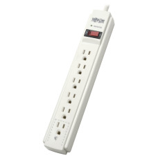 Tripp Lite Protect It! 6-Outlet Surge Protector, 6-ft Cord, 790 Joules, Diagnostic LED, White Housing