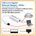 Tripp Lite U336-000-GBW USB 3.0 to Gigabit Ethernet NIC Network Adapter - 10/100/1000 Mbps, White