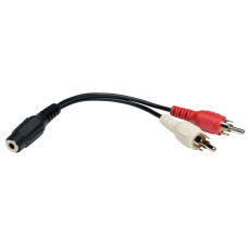 Tripp Lite P316-06N 3.5 mm Mini Stereo to RCA Audio Y Splitter Adapter Cable (F/2xM), 6 in. (15.2 cm)