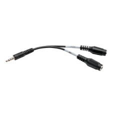 Tripp Lite P318-06N-MFF 3.5 mm 3-Position to 3.5 mm 4-Position Audio Headset Splitter Adapter Cable (2xF/M), 6 in. (15.2 cm)