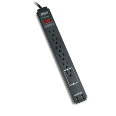 Tripp Lite TLP606USBBTAA surge protector Black 6 AC outlet(s) 120 V 1.83 m