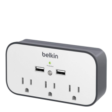 Belkin BSV300TTCW surge protector Black, White 3 AC outlet(s)
