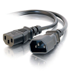 C2G 8ft 250V 16 AWG Power Cord Extension (IEC320C13 to IEC320C14) Black 2.43 m C14 coupler