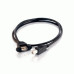 C2G 1ft USB 2.0 A Female to B Male Panel Mount Cable USB cable 0.3 m USB A USB B Black