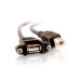 C2G 1ft USB 2.0 A Female to B Male Panel Mount Cable USB cable 0.3 m USB A USB B Black