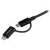 StarTech.com 1 m (3 ft.) 2 in 1 Charging Cable - USB to Lightning or Micro-USB for iPhone / iPad / iPod / Android - Apple MFi Certified - Multi Phone Charger - USB 2.0