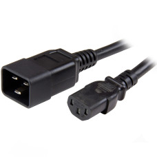 StarTech.com 3ft (1m) Heavy Duty Extension Cord, IEC 320 C13 to IEC 320 C20 Black Extension Cord, 15A 125V, 14AWG, Heavy Gauge Power Extension Cable, IEC 320 C13 to IEC 320 C20 AC Power Cord - UL Listed